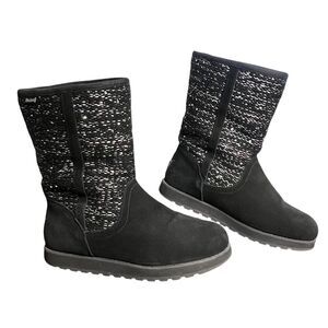 Skechers Boots Womens Size 8.5 Sequin Knit Faux Fur Lined Winter SN48368